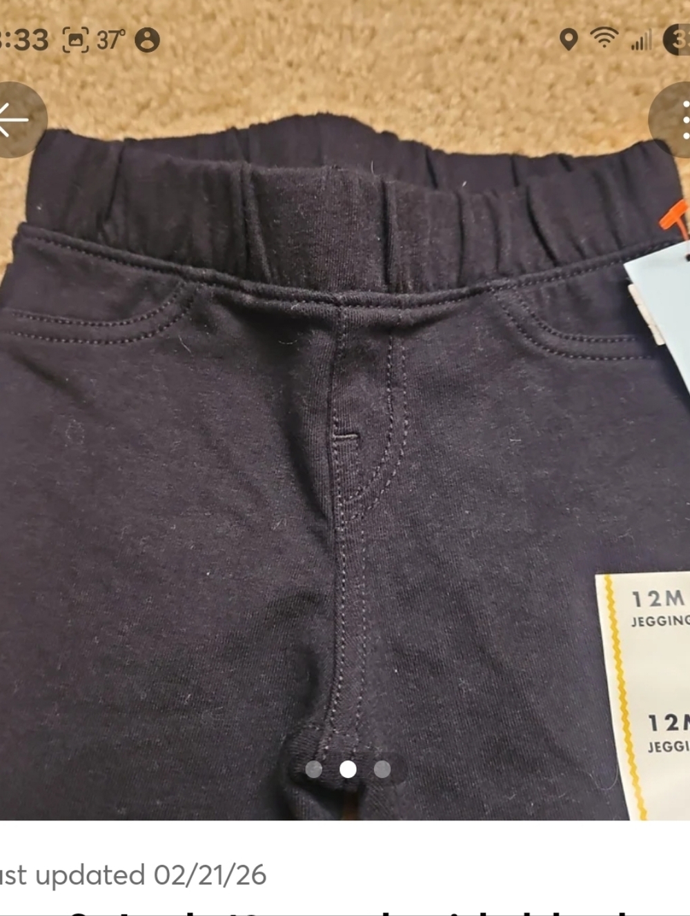 Cat & Jack Pants Black Stretch Jeggings for Toddlers 12 Month Girls Leggings - Picture 2 of 3